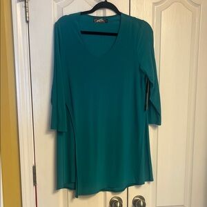 Sympli Teal V-Neck Tunic